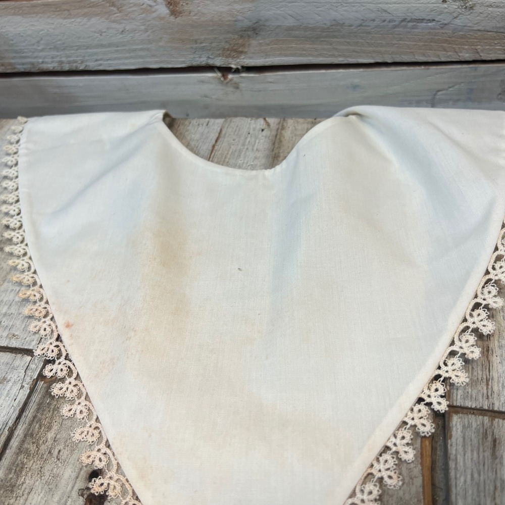 Vintage Cream Linen Lace Detachable Bib Collar Victorian Edwardian Style OS - Picture 8 of 8